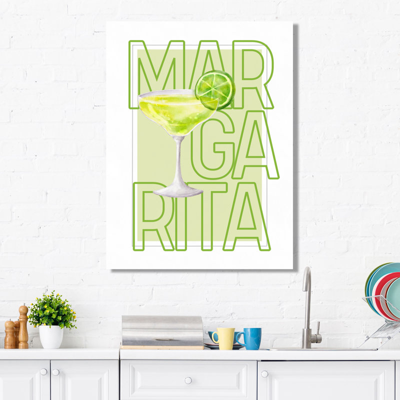 Lime Margarita mexicain cocktail III - décoration murale cocktails, Toile tendue, H 20 po x l 12 po x P 1 po