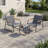 3-Piece All-Weather Breathable Fabric Outdoor Patio Bistro Conversation Set, 2 Padded Armchairs With Removable Washable Covers, 1 Anti-Scratch Small Side Table