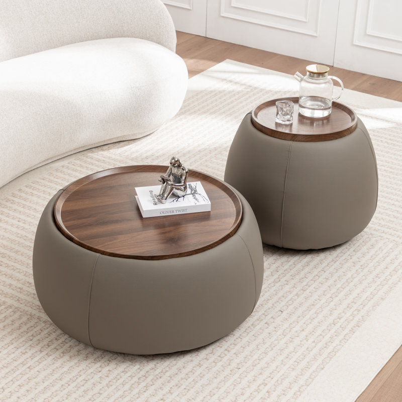 Ensemble de tables basses rembourrées Pietsch, Gris foncé
