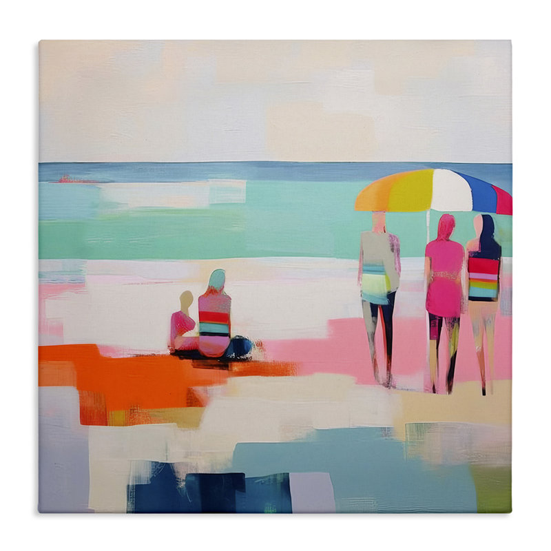 "People on Beach", art mural sur toile par Irena Orlov, H 24 po x l 24 po