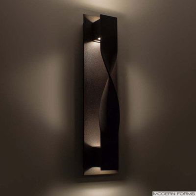 Plafonnier encastré d'extérieur câblé 2 lumières H 20 po Twist Bronze