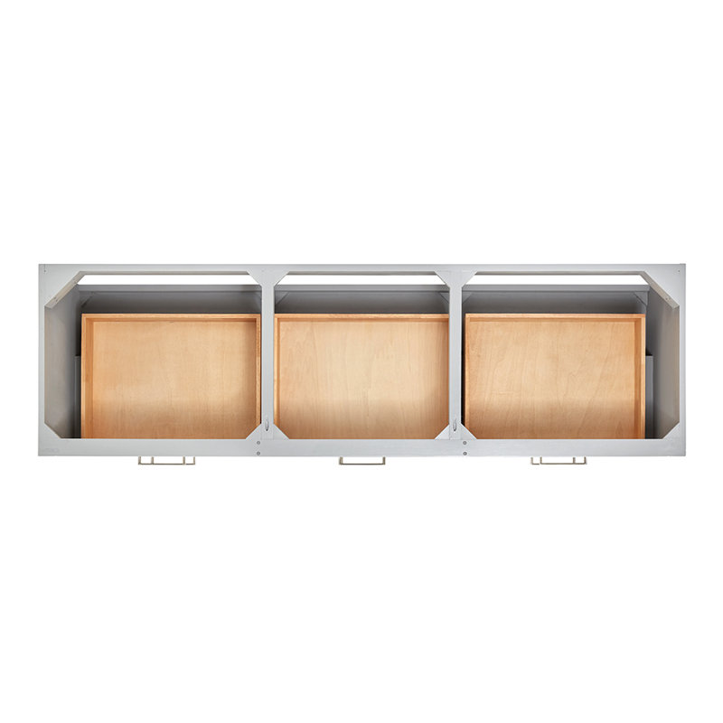 73'' W Double Vanity, Gray, Brushed Nickel