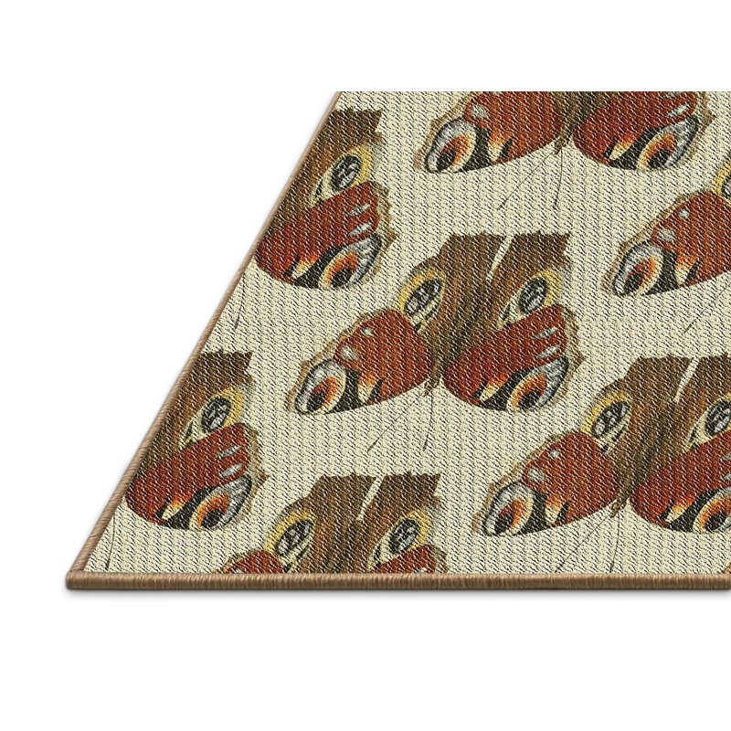 Tapis mehroon/beige à motifs légers, Rectangle 5 pi x 7 pi