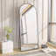 Miroir de plancher pleine longueur arqué avec support -1225809922-1225809923