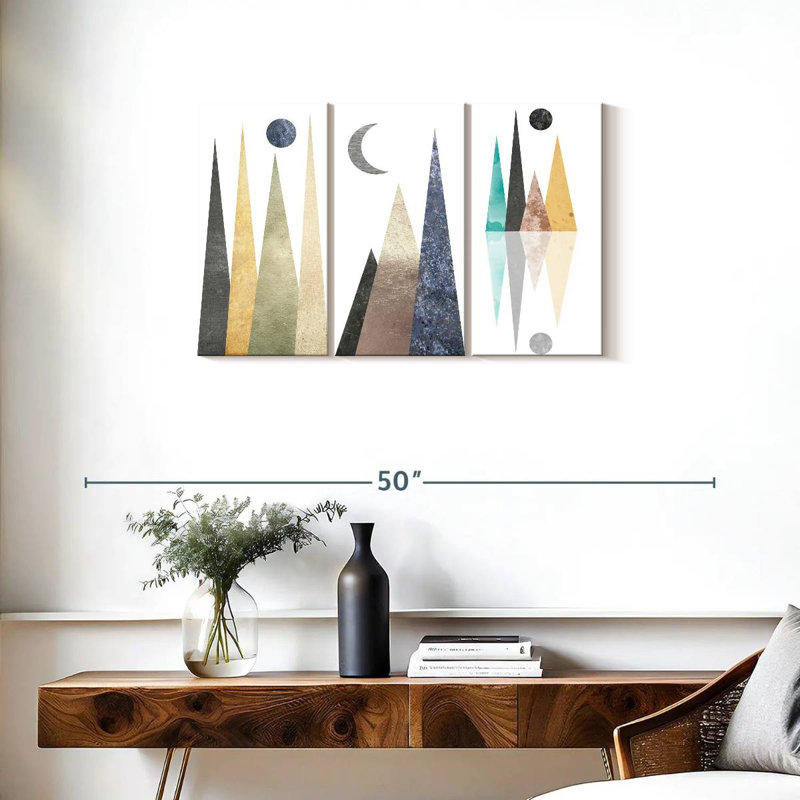 «Geometric Mountain Scene», reproduction sur toile, H 33 po x l 20 po x P 1,25 po