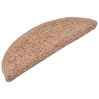 Carpet Stair Treads Beige 56x17x3 cm