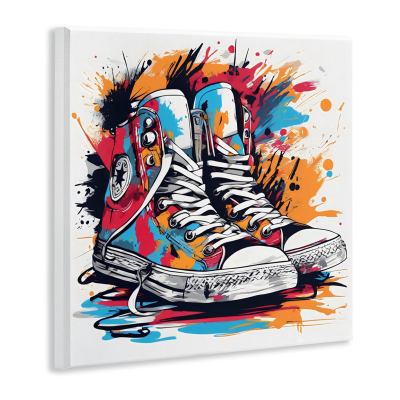 Colourful Sneakers Graffiti Splash Wall Plaque, design by Creative Studio