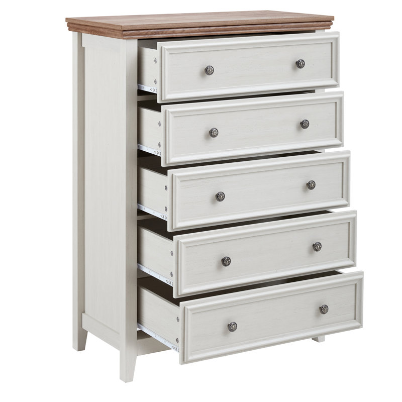Armoire de rangement à 5 tiroirs beige - idéale pour l'organisation de la maison