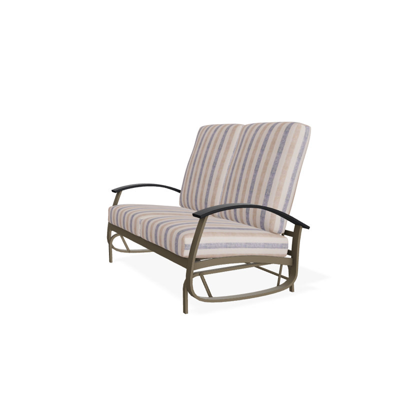 Banc oscillant avec coussins Askar, Toile granit Sunbrella®, Blanc P50, Bois de plage texturé