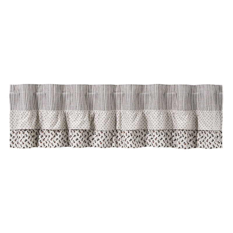 Cantonnière en coton taupe clair Bahari, H 16 po x l 72 po
