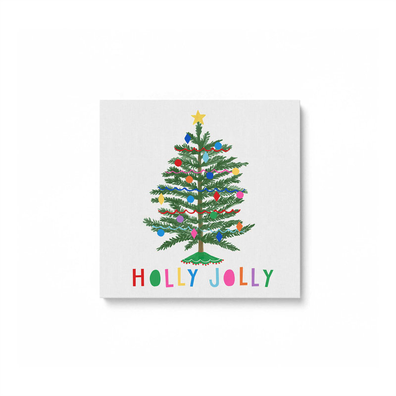 Arbre de Noël Holly Jolly, Toile tendue, H 12 po x l 12 po x P 1,25 po