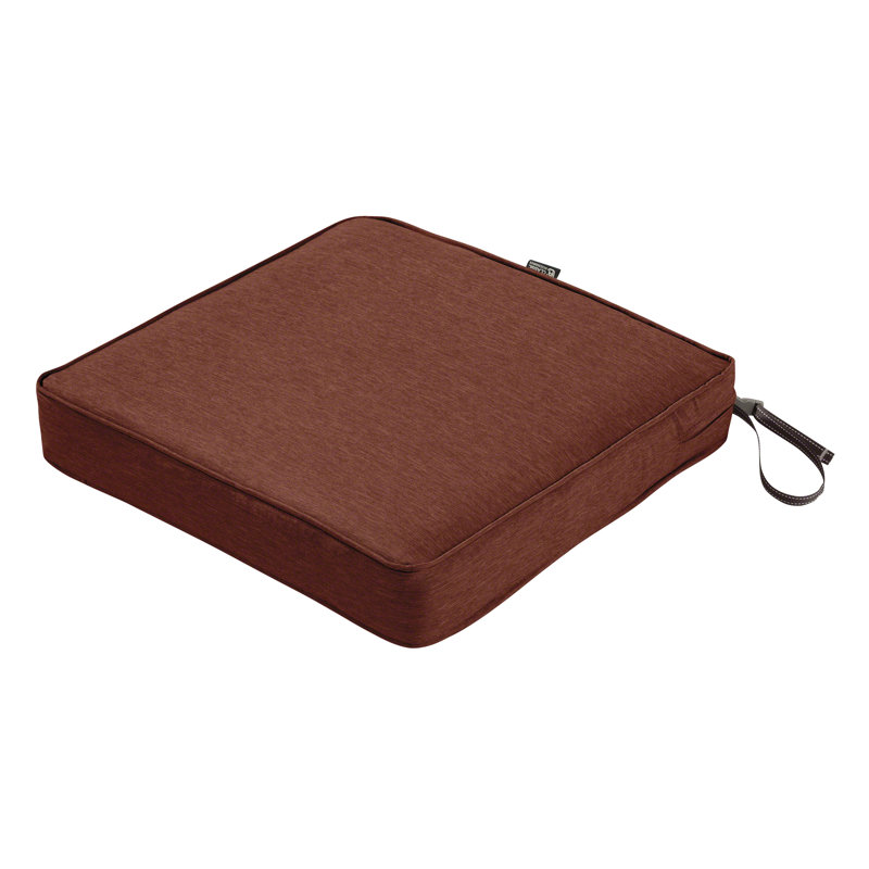 Pina Outdoor Dining Chair Seat Cushion, Heather Henna Red, 2" H x 20" W x 20" D