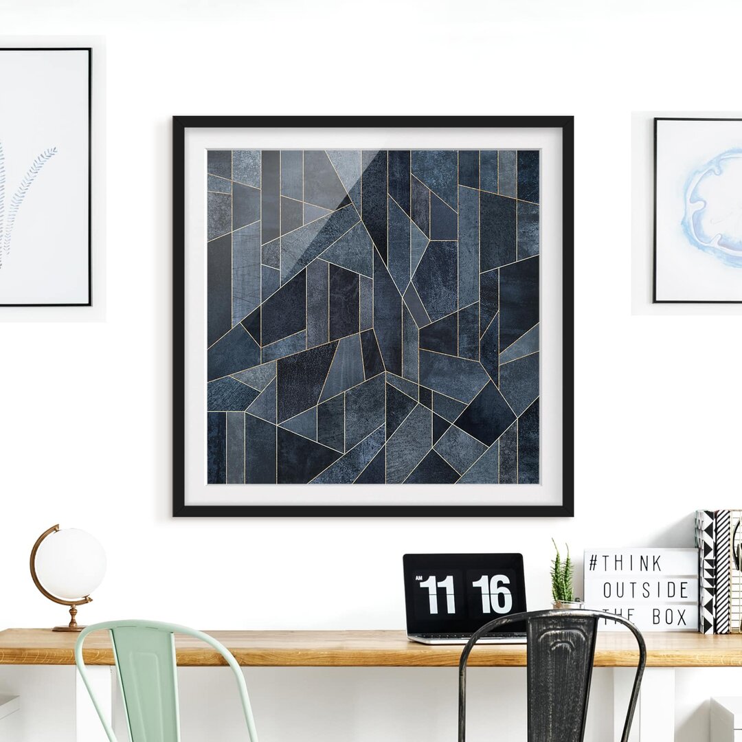 Gerahmtes Poster Blue Geometry