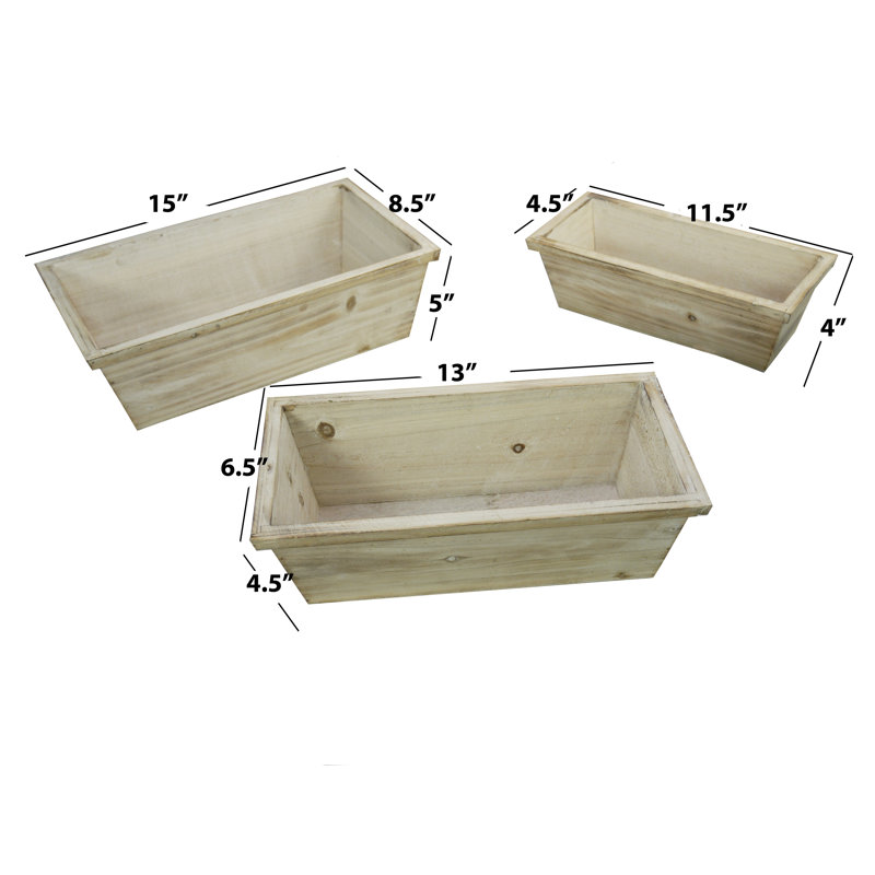 Clive Handmade Wood Planter Box, White