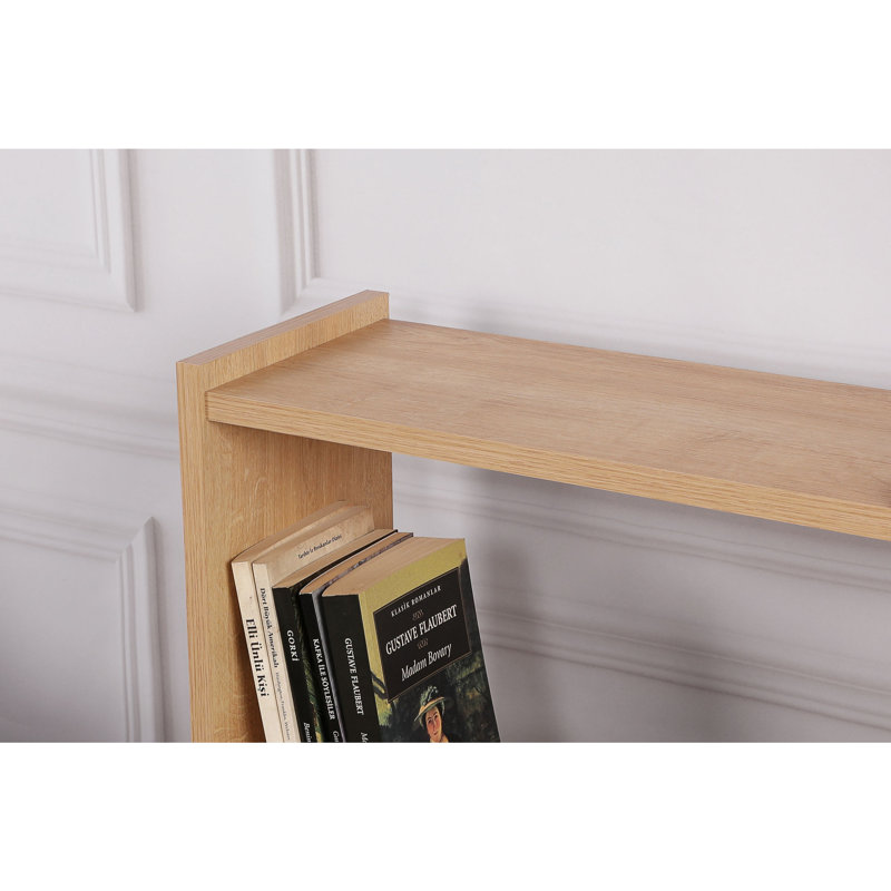 Bibliothèque de style scandinave, finition noyer, 20,7 po x 35,4 po x 8,7 po | 100% panneau de particules enduit de mélamine, épaisseur: 0,7 pouce | Fixation murale, plusieurs tablettes pour un rangement supplémentaire, design élégant pour les maisons modernes