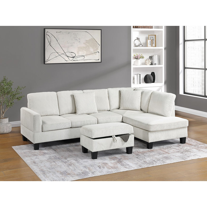 Salvatore 3-Piece Sectional Set, Beige