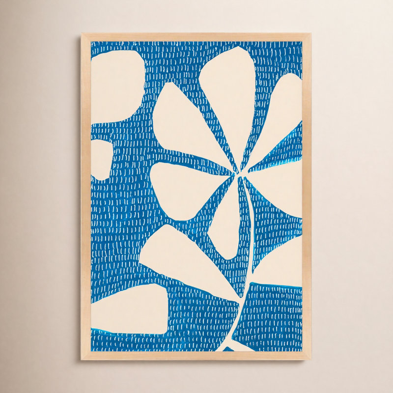 Céramique bleue 6 par Andrea Stokes - Art mural encadré, Papier encadré érable, H 25 po x l 17,5 po