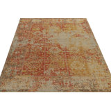 Distressed Homage Hand Knotted Wool Geometric Area Rug