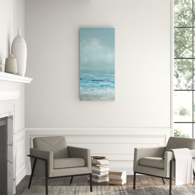 Ocean Blue I Print by Barclay Butera, Image Brush Gel, 74" H x 36" W x 1.5" D