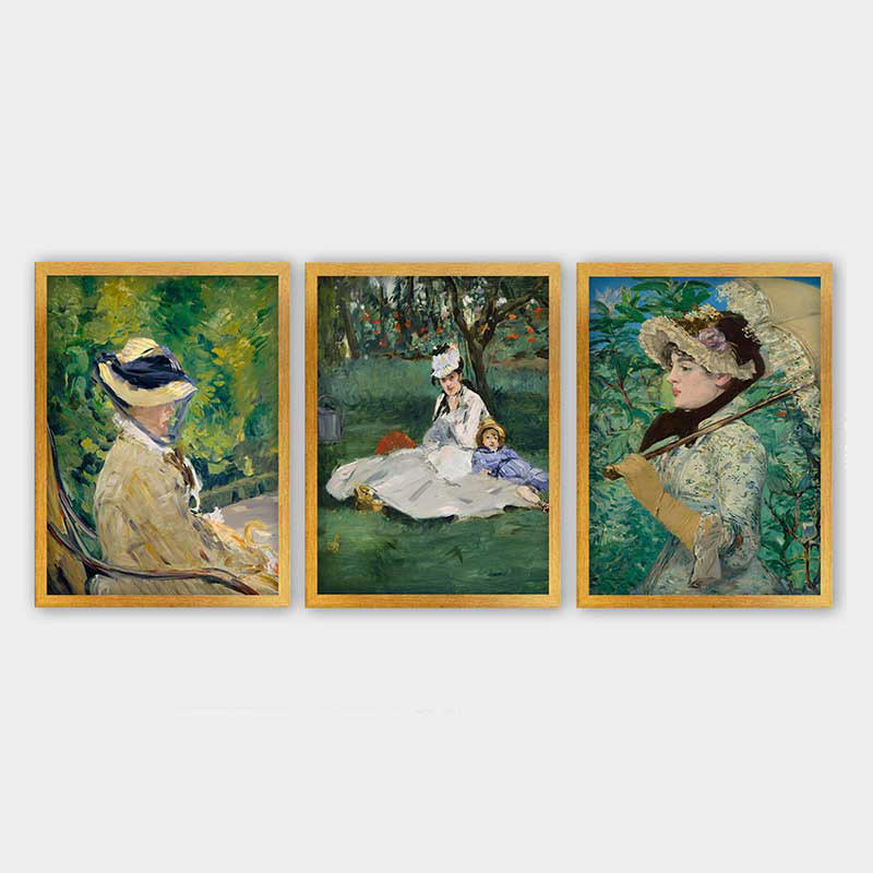 Superbe ensemble de peintures décoratives encadrées (3 pièces) de 21,7 po x 29,5 po chacune | Cadre 100% bois avec polystyrène de 0,8 pouce | Impression numérique UV | Parfait pour la décoration murale de salon, de bureau et de galerie
