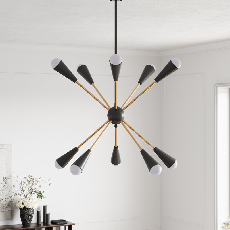 Luminaire suspendu rustique à intensité variable Spoutnik 10 lumières Bethina