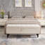 Banc repose-pieds 59 po avec rangement en tissu beige
