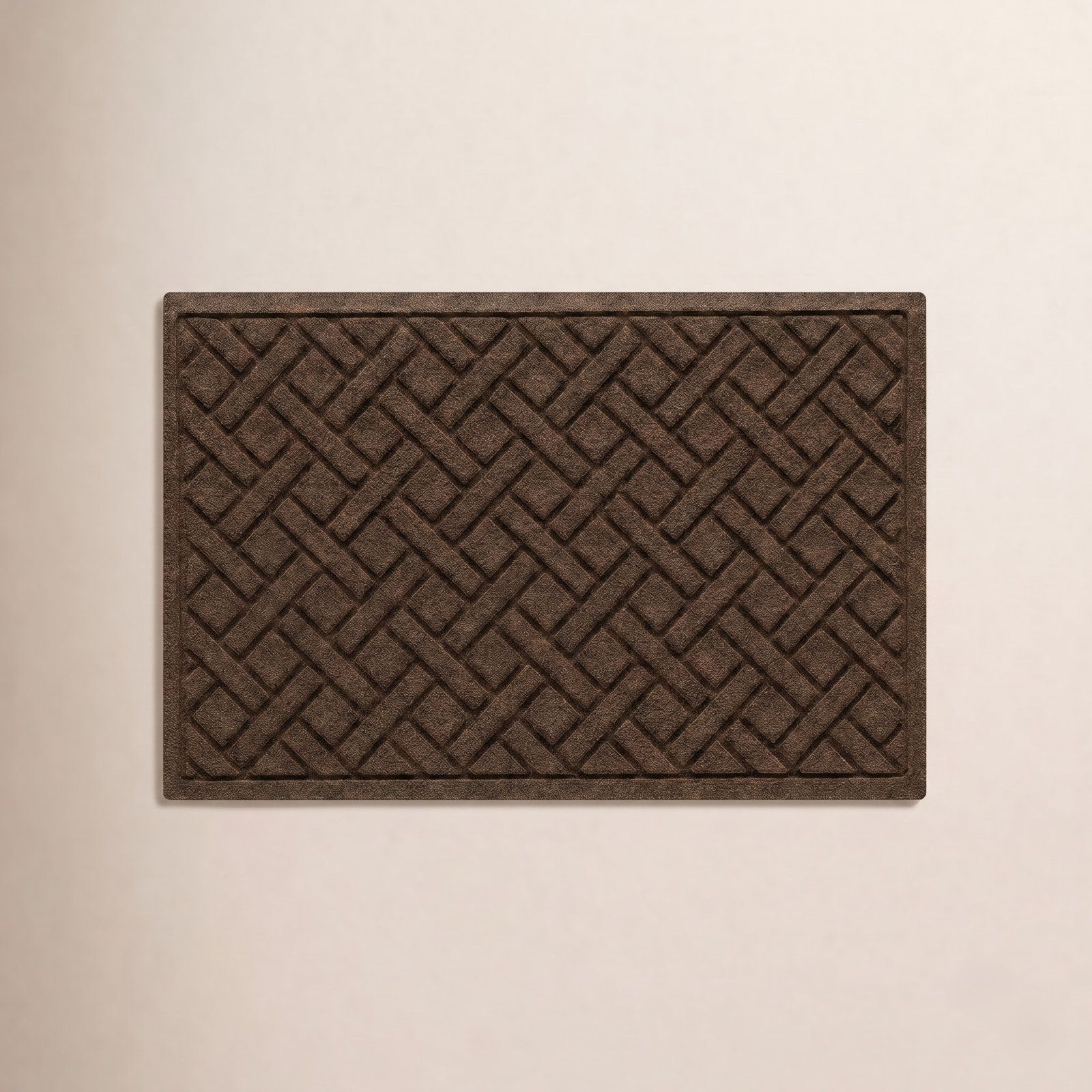 WaterHog Lattice Non-Slip Doormat, 0.375" H x 36" W x 24" D, Dark Brown