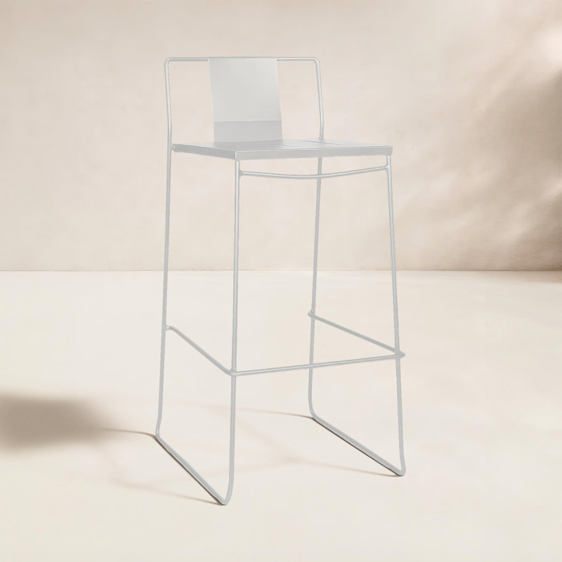 Frank Outdoor Bar Stool, Matte White