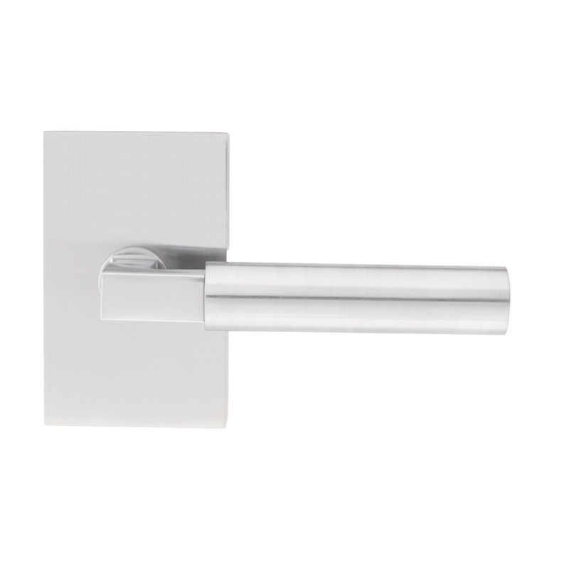 Bravura 845-8 Sumpter Passage Lever on Rectangular Contemporary Rose in Satin Nickel