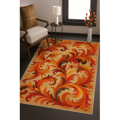 Tapis bleu tissé lavable rétro Mosso