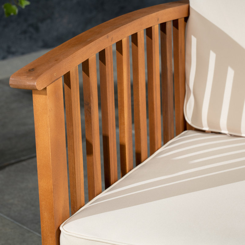 Ensemble de sièges de 6 pièces avec coussins, Structure brune patine / coussin crème