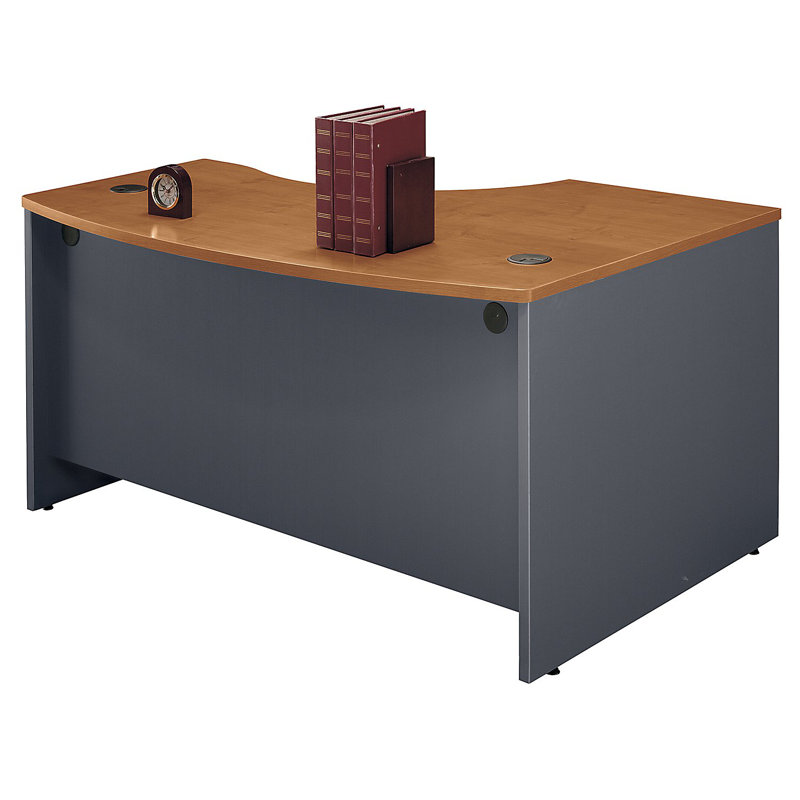 Series C L-Shaped Computer Desk, Natural Cherry, Right