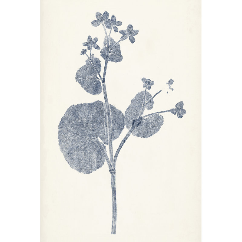 Navy Botanicals VI by Vision Studio - Painting, 76cm H x 51cm W, Black Floater Framed