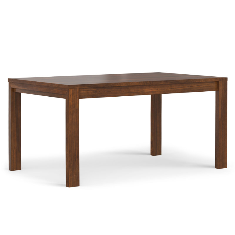 Wilson 60-76"W Solid Wood Extendable Dining Table, Transitional Style, Seats 6-8, Walnut Veneer