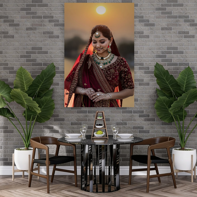 Indian Bride Sunset, H 60 po x l 40 po