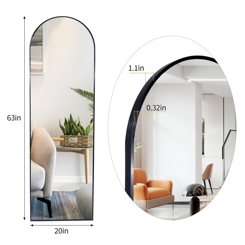 Miroir mural Oribelle, 63 po x 20 po, Noir