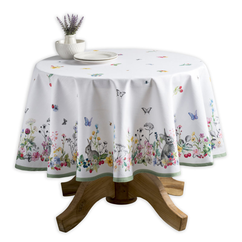 Maison d'Hermine Printemps 100% Cotton Tablecloth - 63" Round, 63" L x 63" W