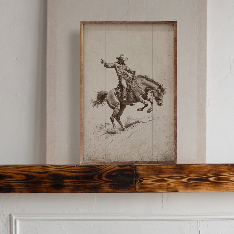 Bronc Riding Cowboy, 8" H x 5" W