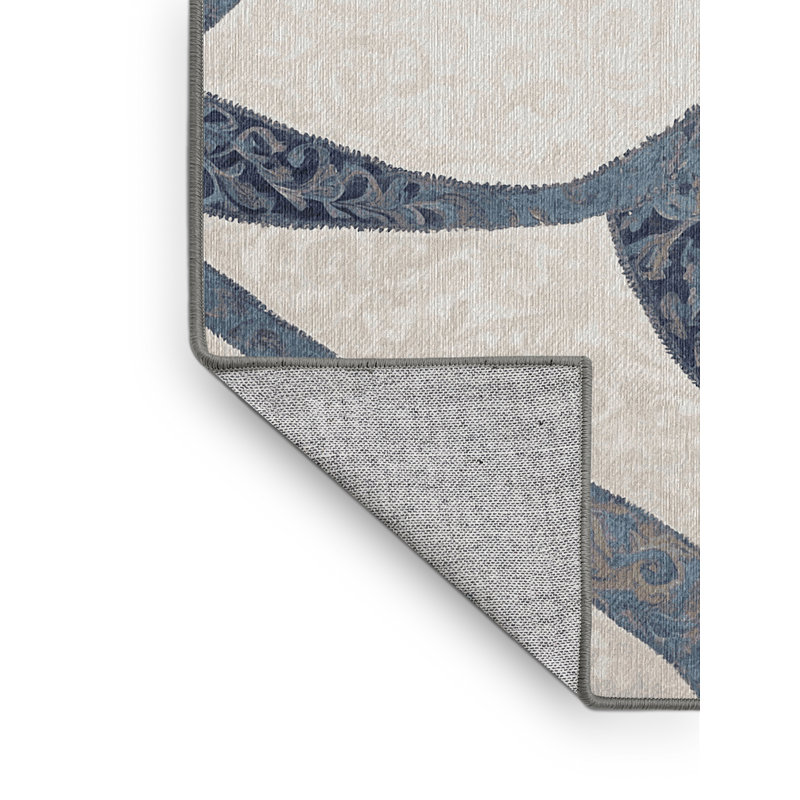 Machine Washable Gray Area Rug, Rectangle 4' x 6'