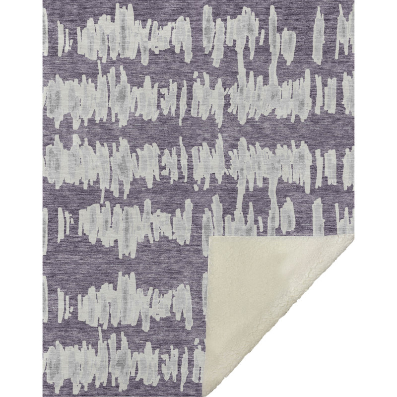 Jeté à rayures Addison Sherpa ASB905, Mauve