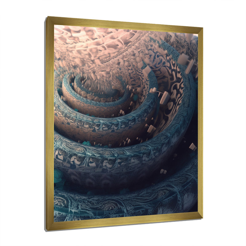 «Unraveling The Blue Labyrinth Mystery», reproduction sur toile, Cadre doré à une seule photo, H 32 po x l 24 po x P 1 po