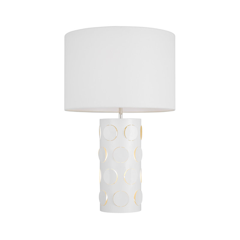 Dottie White Metal Table Lamp with Linen Shade