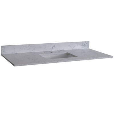 Plateau de meuble-lavabo simple 43 po gris Carra avec lavabo