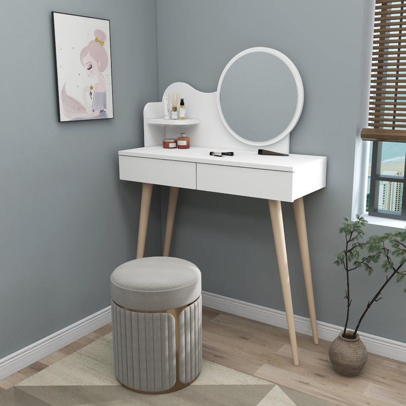 Dressing Table with Mirror Jennifer, White