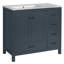 Meuble-lavabo 36 po avec lavabo en céramique 36 po, armoire de rangement abondante, 2 portes à fermeture douce et 5 tiroirs