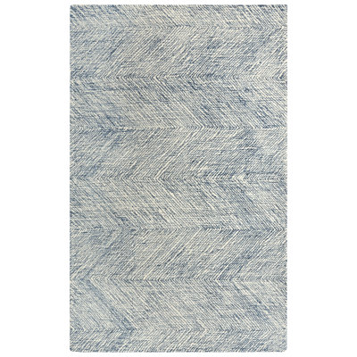 Tapis bleu en laine touffeté à la main Morecambe
