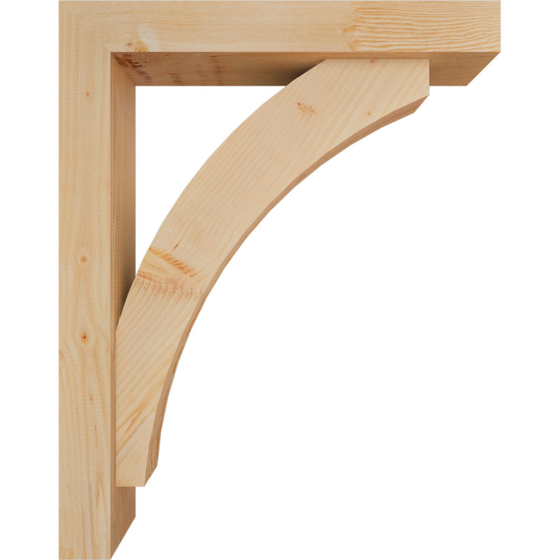 Thorton Block Bracket with Offset Brace, 38 x 30, 5 1/2"W Douglas Fir (Smooth)