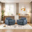 Fauteuil-lit 3 en 1 avec massage et chauffage, fauteuil convertible en lit avec dossier réglable, poches de rangement cachées, porte-gobelets, fauteuil-lit escamotable