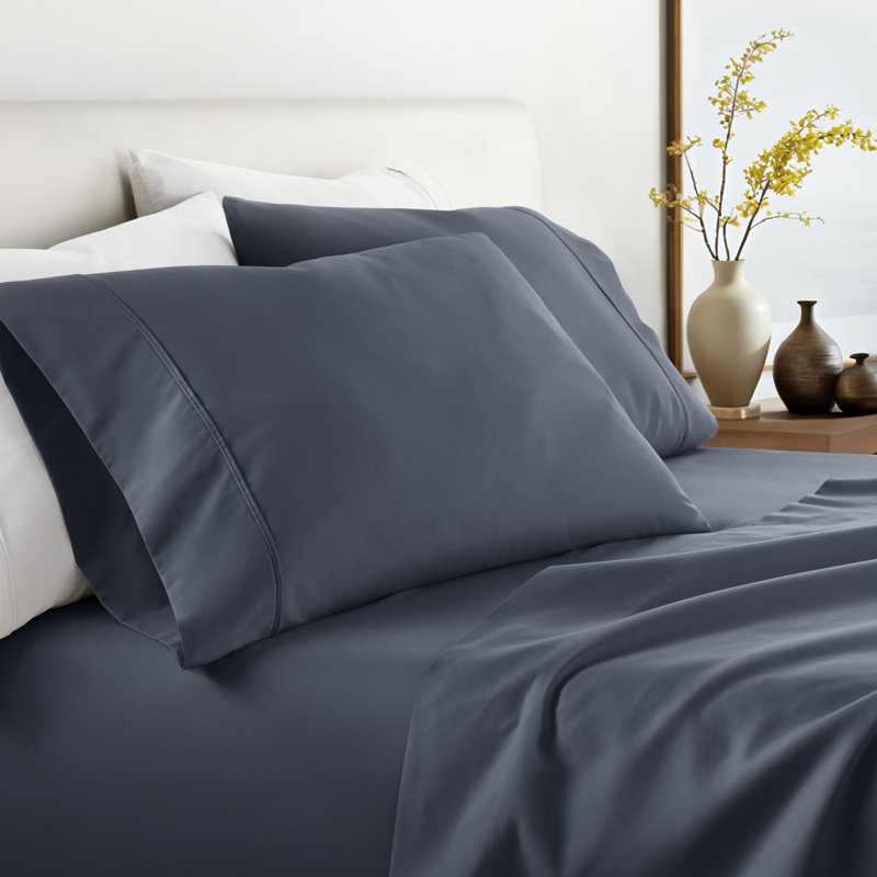 Ensemble de 2 taies d'oreiller en microfibre ultra douce, Taie d’oreiller standard, Bleu