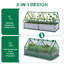 Lit de jardin surélevé 4 x 2 x 2 pi avec mini serre Aoodor, ensemble de jardinière en PE avec fenêtres-120341762